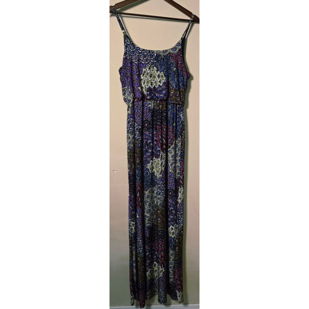Women's 5th & LOVE Blue Purple Paisley Maxi Dress M - Picture 5 of 5